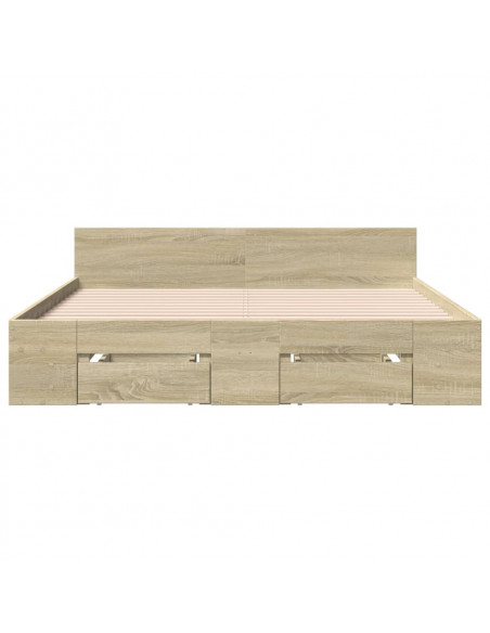 Giroletto Cassetti Rovere Sonoma 135x190 cm Legno Multistrato