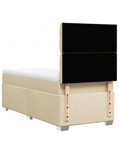 Giroletto a Molle con Materasso Crema 100x200 cm in Tessuto