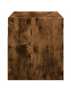 Mobile TV a Parete con Luci LED Rovere Fumo 80x31x35 cm 2