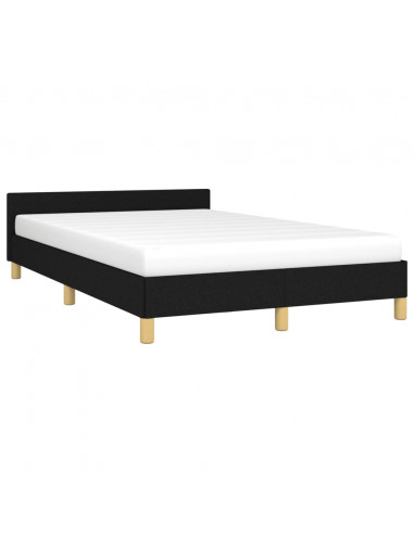 Giroletto con Testiera Nero 120x190 cm in Tessuto