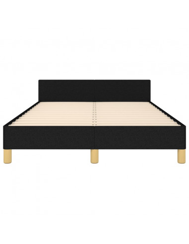 Giroletto con Testiera Nero 120x190 cm in Tessuto