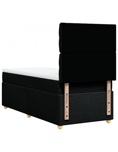 Giroletto a Molle con Materasso Nero 100x200 cm in Tessuto