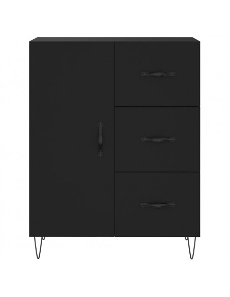 Credenza Nera 69,5x34x180 cm in Legno Multistrato