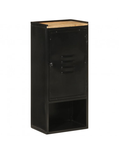 Mobile da Bagno 40x27x90 cm in Ferro e Legno Massello di Mango