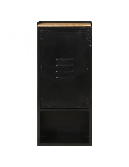 Mobile da Bagno 40x27x90 cm in Ferro e Legno Massello di Mango