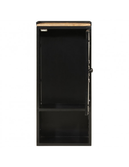 Mobile da Bagno 40x27x90 cm in Ferro e Legno Massello di Mango