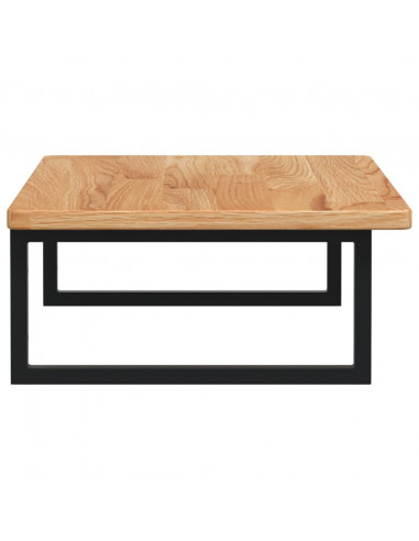 Ripiano a Parete per Lavabo in Acciaio e Massello di Rovere