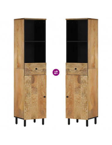 Mobile da Bagno 38x33x160 cm in Legno Massello di Mango