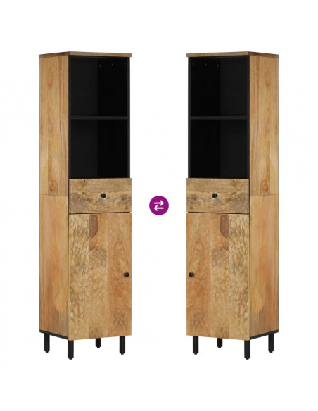 Mobile da Bagno 38x33x160 cm in Legno Massello di Mango