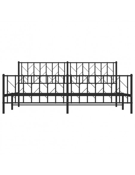 Giroletto con Testiera e Pediera Metallo Nero 193x203 cm