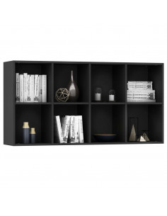 Libreria/Credenza Nera 66x30x130 cm in Legno Multistrato 2