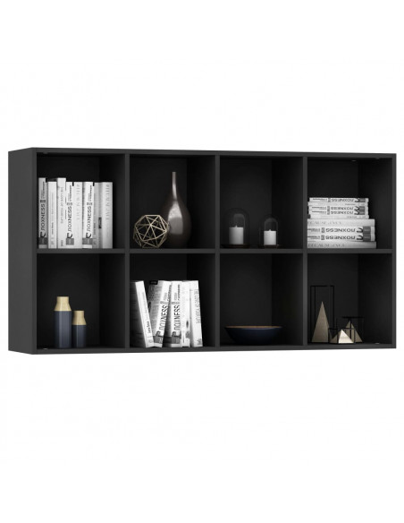 Libreria/Credenza Nera 66x30x130 cm in Legno Multistrato