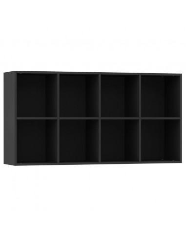 Libreria/Credenza Nera 66x30x130 cm in Legno Multistrato