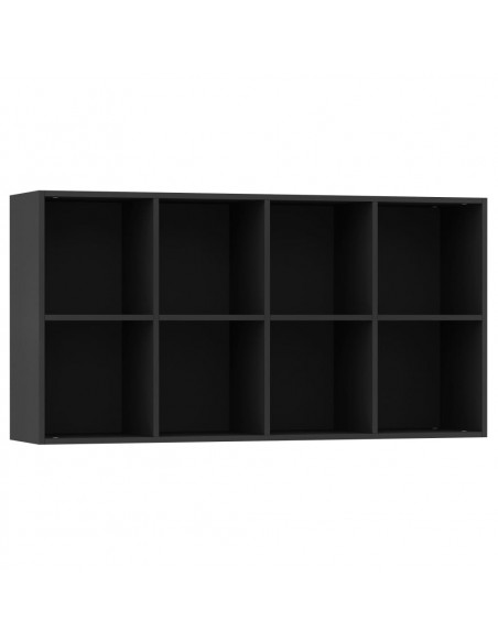 Libreria/Credenza Nera 66x30x130 cm in Legno Multistrato
