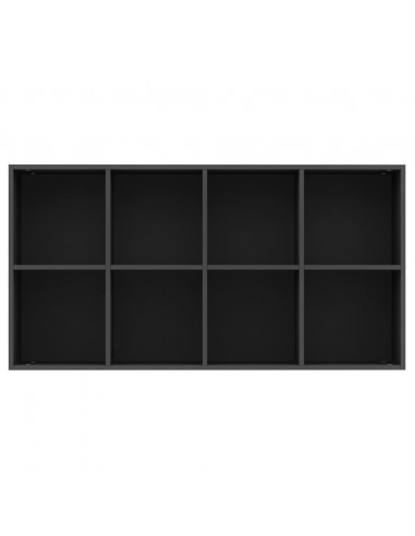 Libreria/Credenza Nera 66x30x130 cm in Legno Multistrato