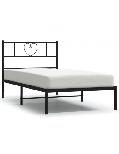 Giroletto con Testiera in Metallo Nero 100x190 cm