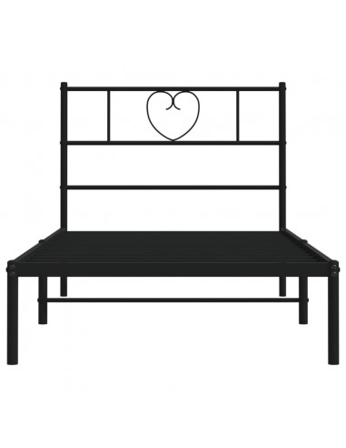 Giroletto con Testiera in Metallo Nero 100x190 cm