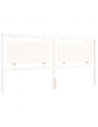 Giroletto con Testiera Bianco 200x200 cm in Legno Massello