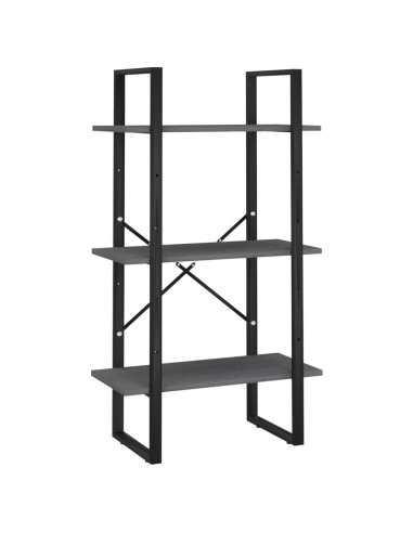 Scaffale Grigio 60x30x105 cm in Legno Massello di Pino