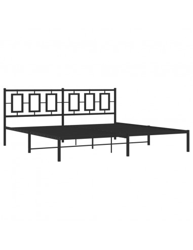 Giroletto con Testiera in Metallo Nero 200x200 cm