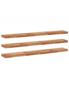 Mensole da Parete 3 pz 140x20x4 cm Legno Acacia Rifinito a Olio 2
