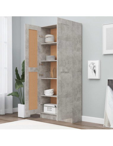 Libreria Grigio Cemento 82,5x30,5x185,5 cm in Legno Multistrato