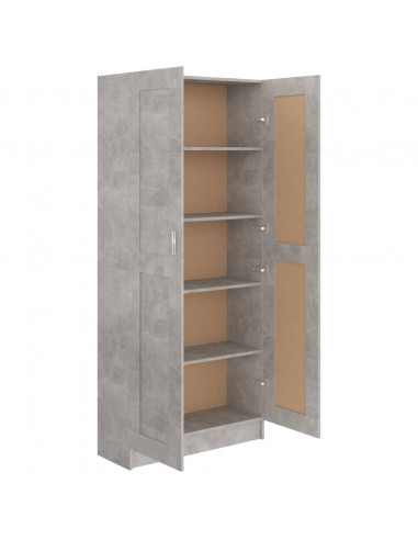 Libreria Grigio Cemento 82,5x30,5x185,5 cm in Legno Multistrato