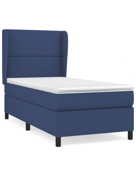Giroletto a Molle con Materasso Blu 90x190 cm in Tessuto