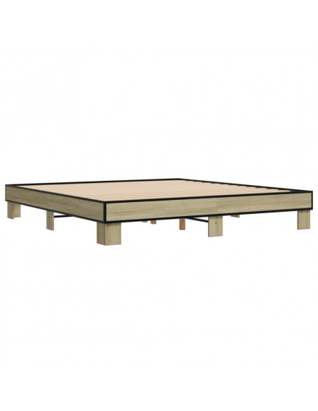 Giroletto Rovere Sonoma 180x200 cm in Legno Multistrato Metallo
