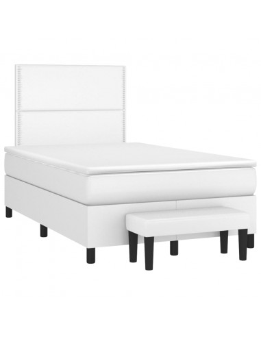 Giroletto a Molle con Materasso Bianco 120x200 cm in Similpelle