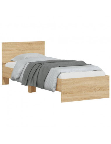 Giroletto con Testiera Rovere Sonoma 90x190cm Legno Multistrato