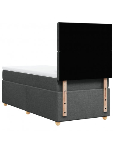 Giroletto a Molle con Materasso Grigio Scuro 90x190 cm Tessuto