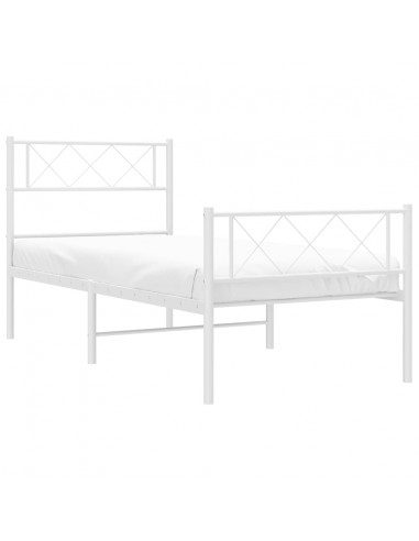 Giroletto con Testiera e Pediera Metallo Bianco 107x203 cm