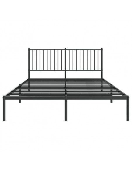 Giroletto con Testiera in Metallo Nero 150x200 cm