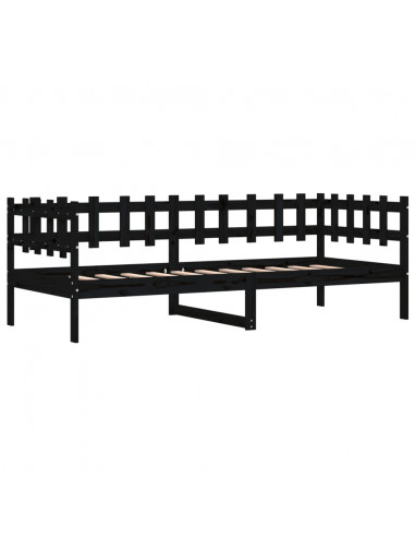 Dormeuse Nera 90x200 cm in Legno Massello di Pino