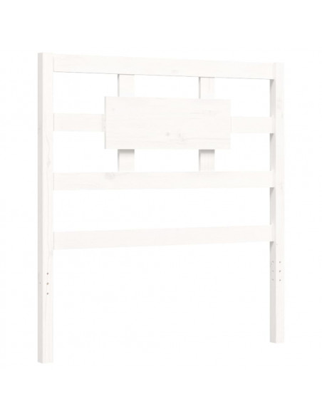 Giroletto con Testiera Bianco 100x200 cm in Legno Massello