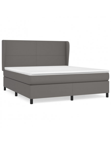 Giroletto a Molle con Materasso Grgio 180x200 cm in Similpelle