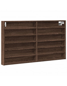 Armadietto Vetrina Rovere Marrone 100x8,5x58 Legno Multistrato 2