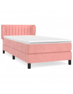 Giroletto a Molle con Materasso Rosa 80x200 cm in Velluto 2