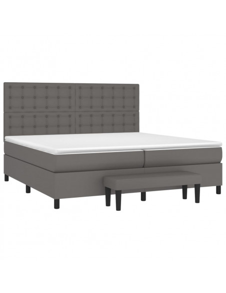 Giroletto a Molle con Materasso Grgio 200x200 cm in Similpelle