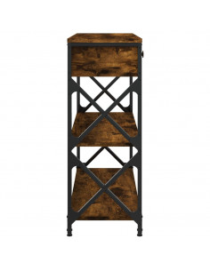 Tavolino Consolle Rovere Fumo 75x28x75 cm in Legno Multistrato 2