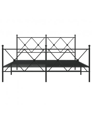 Giroletto con Testiera e Pediera Metallo Nero 150x200 cm