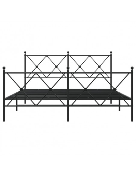 Giroletto con Testiera e Pediera Metallo Nero 150x200 cm