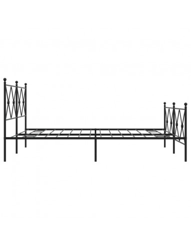 Giroletto con Testiera e Pediera Metallo Nero 150x200 cm