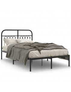 Giroletto con Testiera in Metallo Nero 120x200 cm 2