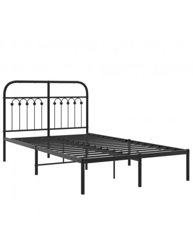 Giroletto con Testiera in Metallo Nero 120x200 cm