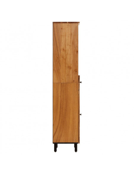 Mobile da Bagno 38x33x160 cm in Legno Massello di Acacia