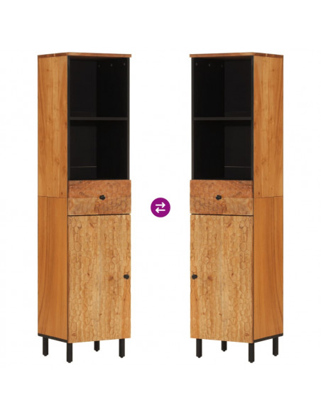 Mobile da Bagno 38x33x160 cm in Legno Massello di Acacia
