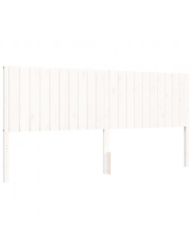 Giroletto con Testiera Bianco 200x200 cm in Legno Massello