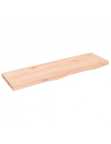 Piano Bagno 100x30x(2-4) cm in Legno Massello Non Trattato